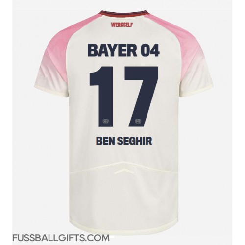 Bayer Leverkusen Eliesse Ben Seghir #17 Fußballbekleidung Auswärtstrikot 2025-26 Kurzarm